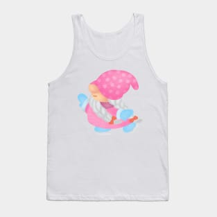 Cute gnome is ice skating happily Tank Top